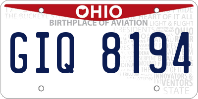 OH license plate GIQ8194