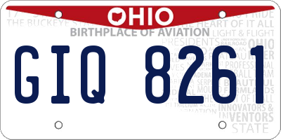 OH license plate GIQ8261