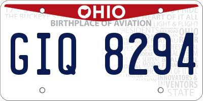OH license plate GIQ8294