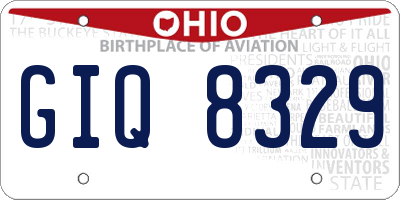 OH license plate GIQ8329