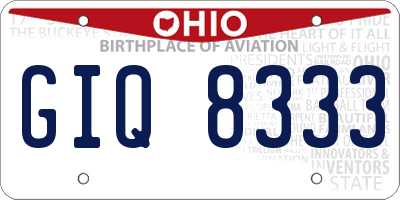 OH license plate GIQ8333