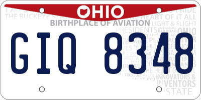 OH license plate GIQ8348