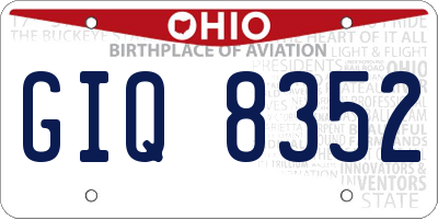 OH license plate GIQ8352