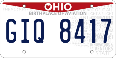 OH license plate GIQ8417