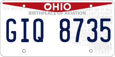 OH license plate GIQ8735