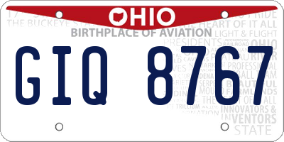 OH license plate GIQ8767