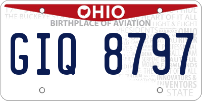 OH license plate GIQ8797