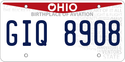 OH license plate GIQ8908