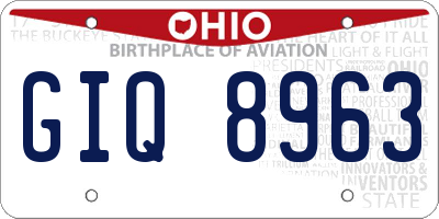 OH license plate GIQ8963