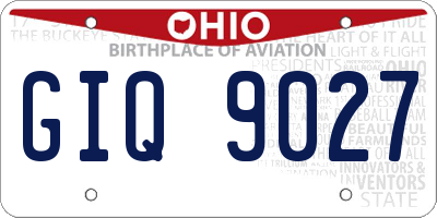 OH license plate GIQ9027