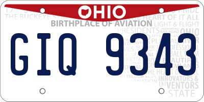 OH license plate GIQ9343