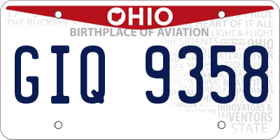 OH license plate GIQ9358