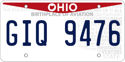 OH license plate GIQ9476