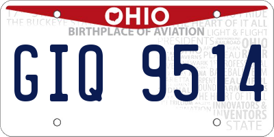 OH license plate GIQ9514