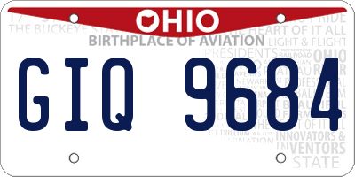 OH license plate GIQ9684
