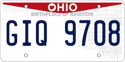 OH license plate GIQ9708