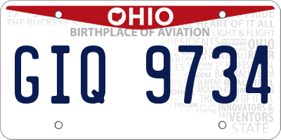 OH license plate GIQ9734