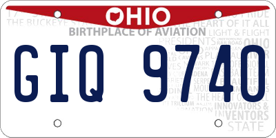 OH license plate GIQ9740