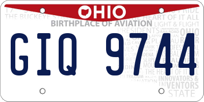 OH license plate GIQ9744
