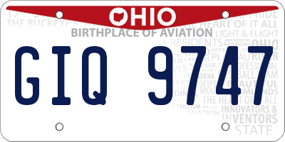 OH license plate GIQ9747