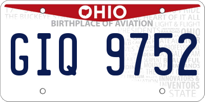 OH license plate GIQ9752