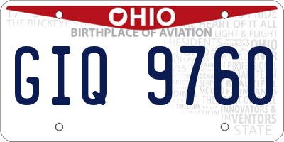 OH license plate GIQ9760