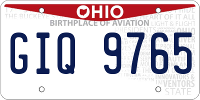 OH license plate GIQ9765