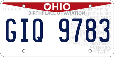 OH license plate GIQ9783