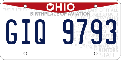 OH license plate GIQ9793