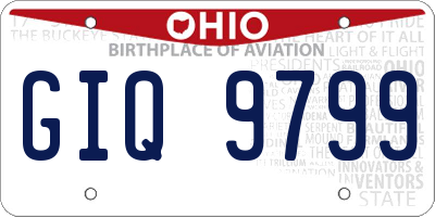 OH license plate GIQ9799