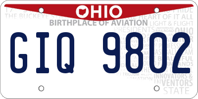 OH license plate GIQ9802