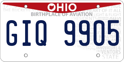 OH license plate GIQ9905