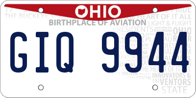 OH license plate GIQ9944