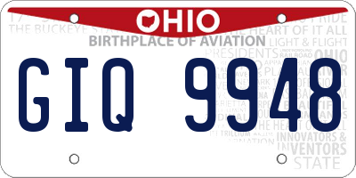 OH license plate GIQ9948