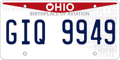 OH license plate GIQ9949