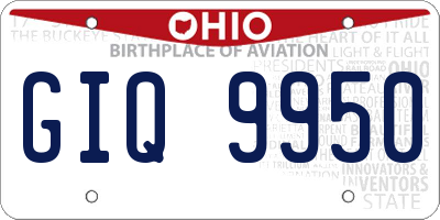 OH license plate GIQ9950