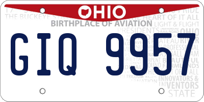 OH license plate GIQ9957