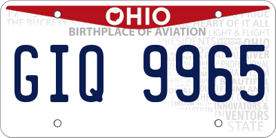 OH license plate GIQ9965