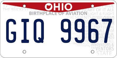 OH license plate GIQ9967