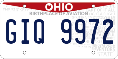 OH license plate GIQ9972