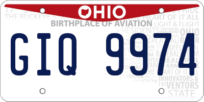 OH license plate GIQ9974