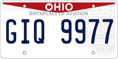 OH license plate GIQ9977