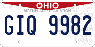 OH license plate GIQ9982