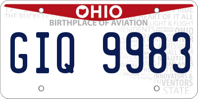 OH license plate GIQ9983