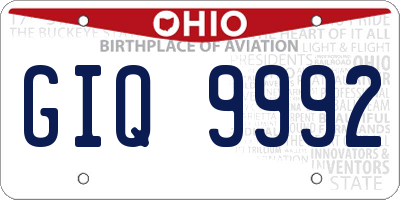 OH license plate GIQ9992