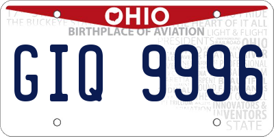 OH license plate GIQ9996