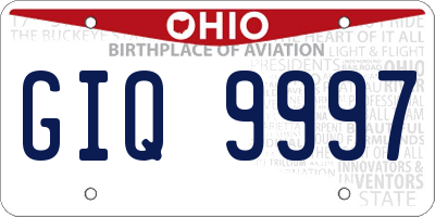 OH license plate GIQ9997