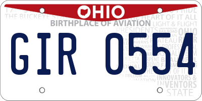 OH license plate GIR0554