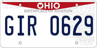 OH license plate GIR0629