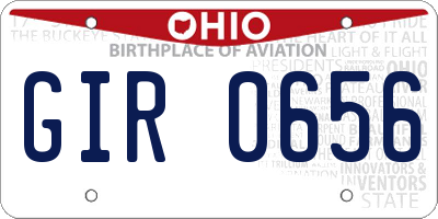 OH license plate GIR0656
